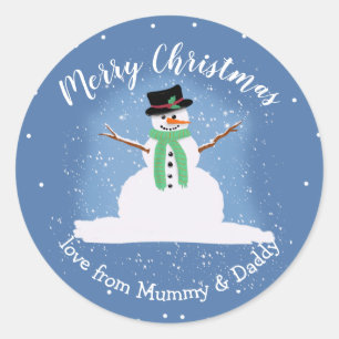 Sticker Rond bonhomme de Noël cadeau cadeau cadeau cadeau cade