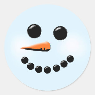 Sticker Rond Bonhommes de neige mignons de vacances d'hiver de