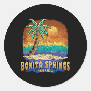 Sticker Rond Bonita Springs Floride Souvenir Vintage désorganis