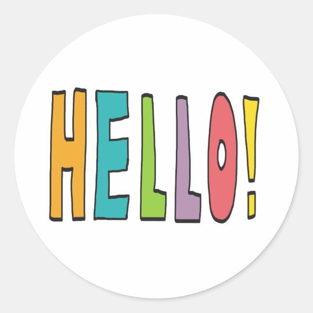 Sticker Rond Bonjour ! (Devant)