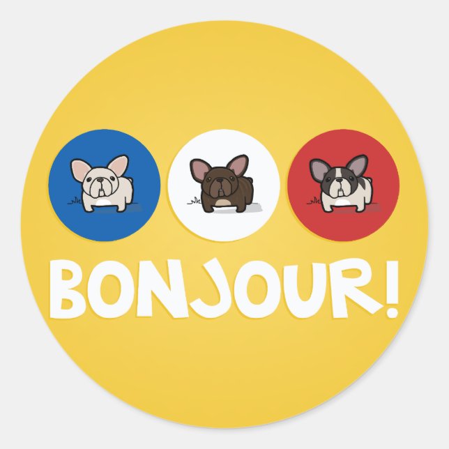 Sticker Rond Bonjour ! (Devant)