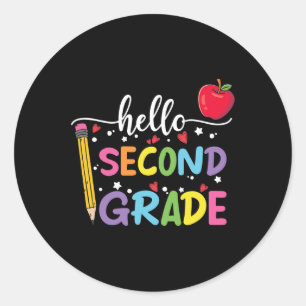 Sticker Rond Bonjour 2e année Équipe 2e année Retour à l'école 