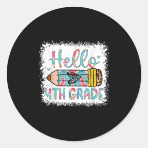 Sticker Rond Bonjour 4e année Retour à l'école 4e année élèves