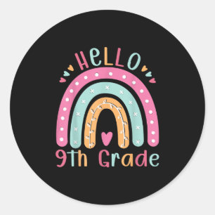 Sticker Rond Bonjour 9e année Retour à l'école Neuvième année E