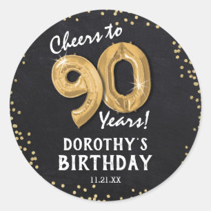 Sticker Rond Bonjour à 90 ans ! Anniversaire 90 ans