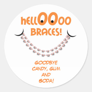 Sticker Rond Bonjour Accompagnez Orange Orthodontist Rappel du