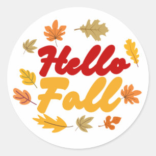 Sticker Rond Bonjour automne