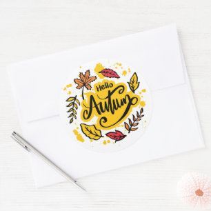 Sticker Rond Bonjour Automne 