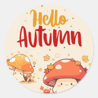 Sticker Rond Bonjour automne
