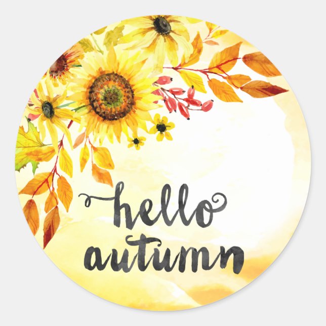 Sticker Rond Bonjour automne (Devant)