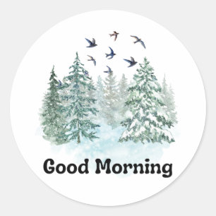 Sticker Rond Bonjour avec la nature