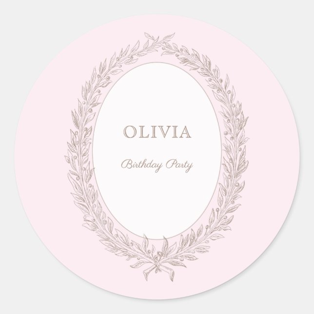 Sticker Rond Bonjour Bebe Pâtisserie Française Anniversaire Fêt (Devant)