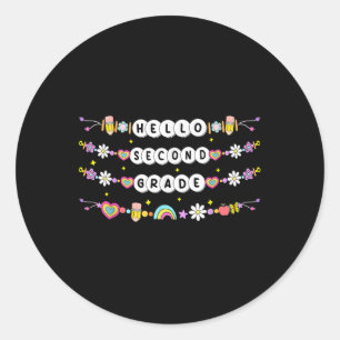 Sticker Rond Bonjour Bracelets d'Amitié de Deuxième Année de Re