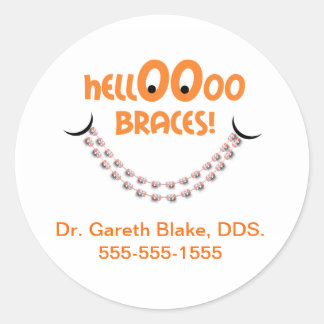 Sticker Rond Bonjour Braces Tangerine Orthodontiste Patient Per