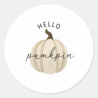 Sticker Rond Bonjour citrouille - Automne