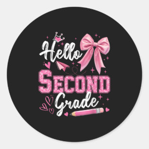 Sticker Rond Bonjour Deuxième Année 2E Année Retour À L'École E