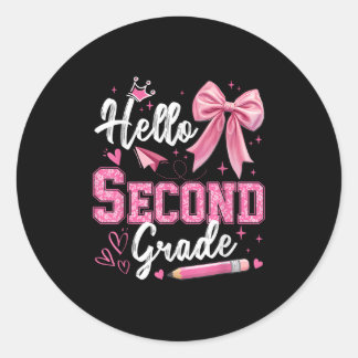 Sticker Rond Bonjour Deuxième Année 2E Année Retour À L'École E