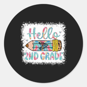 Sticker Rond Bonjour deuxième année Retour à l'école Étudiant d