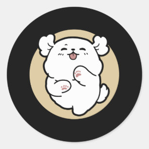 Sticker Rond Bonjour du côté écorché