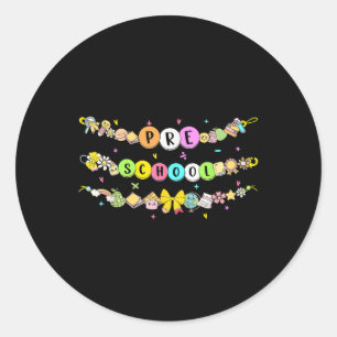 Sticker Rond Bonjour enseignante de maternelle Retour à l'école