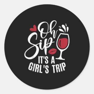 Sticker Rond Bonjour Été Famille Vacances Oh Sip It A Girls Tr