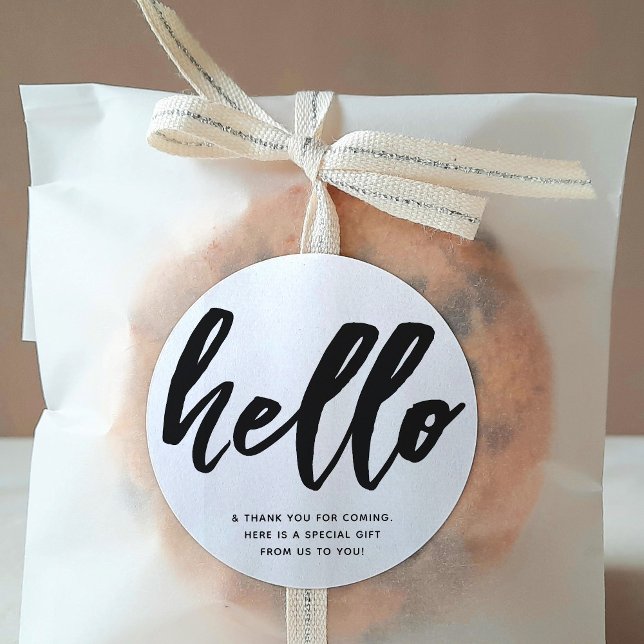 Sticker Rond Bonjour  | Favori d'accueil de l'événement (Créateur téléchargé)