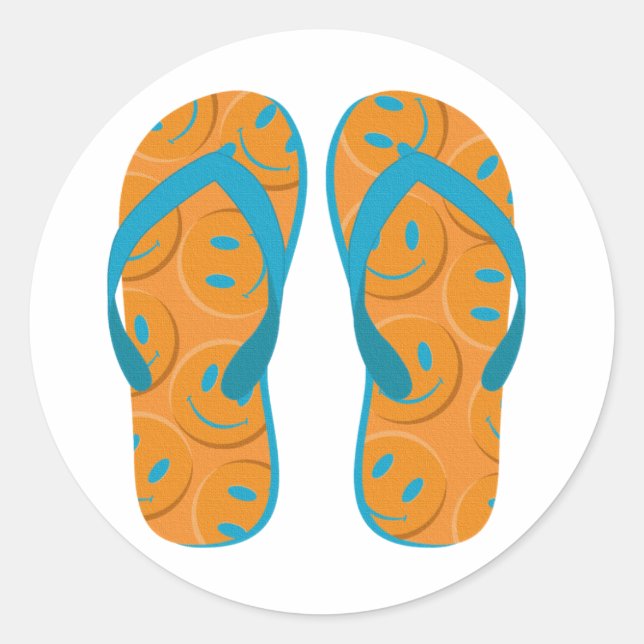 Sticker Rond Bonjour Flip Flops (Devant)