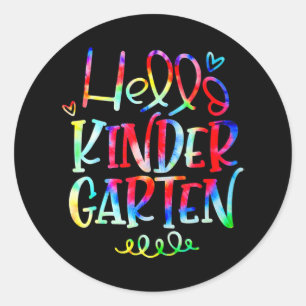 Sticker Rond Bonjour Jardin D'Enfants Retour À L'École Cadeaux 