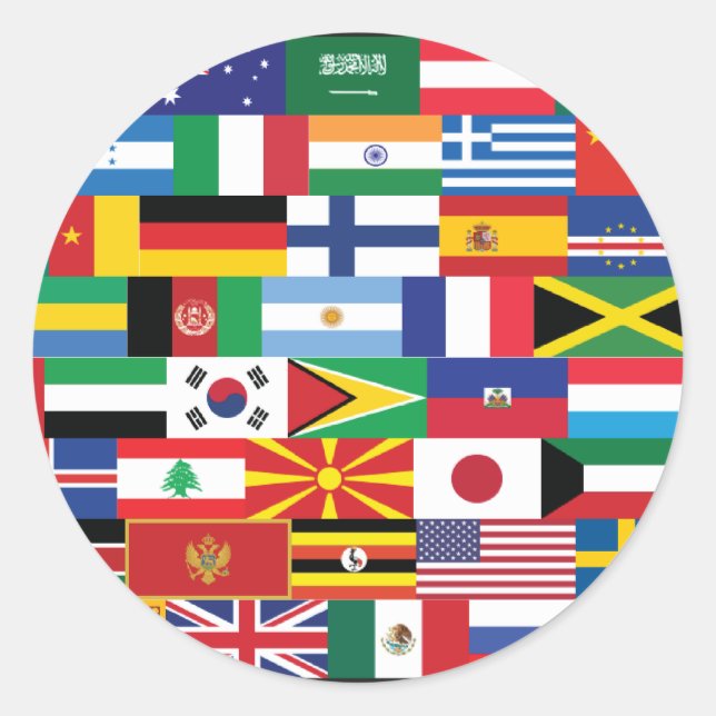 Sticker Rond Bonjour le monde :) (Devant)