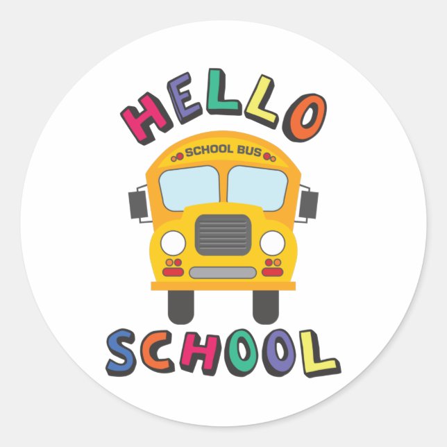 Sticker Rond Bonjour l'école (Devant)