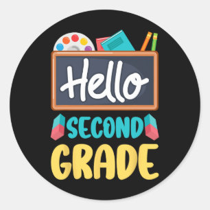 Sticker Rond Bonjour les élèves de deuxième année Enseignant de