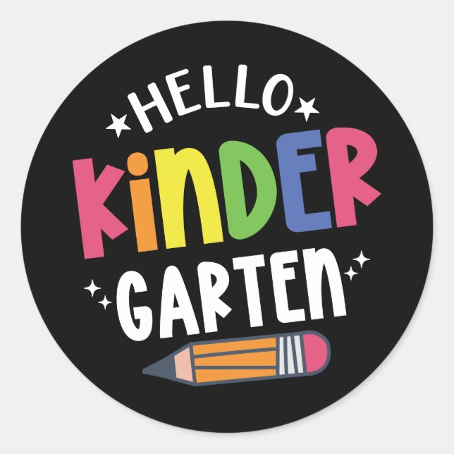 Sticker Rond Bonjour maternelle à l'école (Devant)