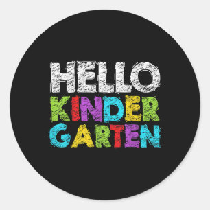 Sticker Rond Bonjour maternelle drôle de rentrée scolaire étudi
