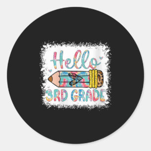 Sticker Rond Bonjour Mesdames Troisième Année Retour À L'école