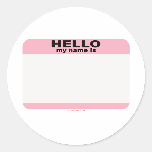 Sticker Rond Bonjour mon nom est BLANK PINK copie (Devant)
