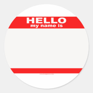Sticker Rond Bonjour mon nom est copie VIDE