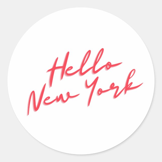 Sticker Rond Bonjour New York (Devant)