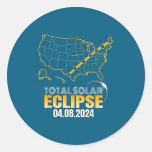 Sticker Rond Bonjour Obscurité Éclipse Solaire Totale