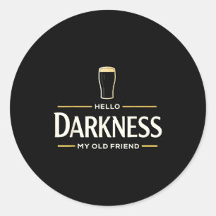 Sticker Rond Bonjour obscurité vieil ami bière irlandaise St. P