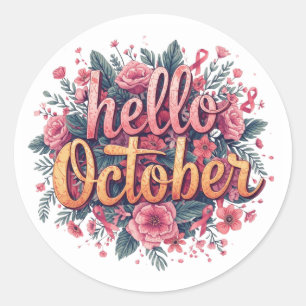 Sticker Rond Bonjour octobre