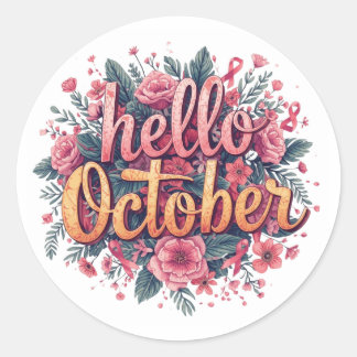 Sticker Rond Bonjour octobre