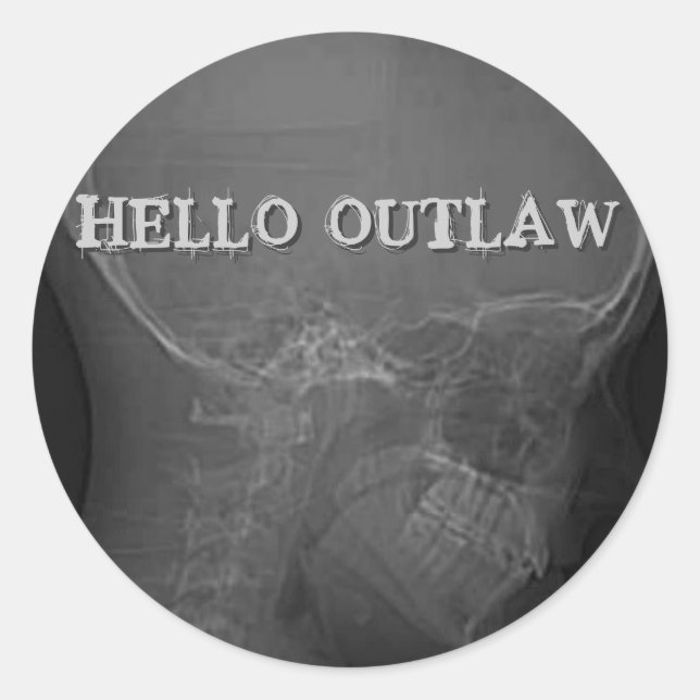 Sticker Rond Bonjour Outlaw (Devant)