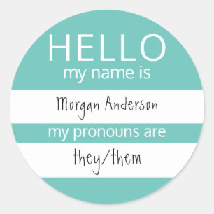 Sticker Rond BONJOUR Personnalisé Mon nom Pronounounes est