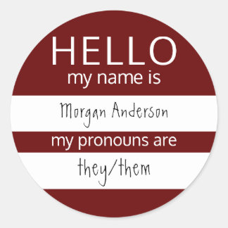 Sticker Rond BONJOUR Personnalisé Mon nom Pronounounes est