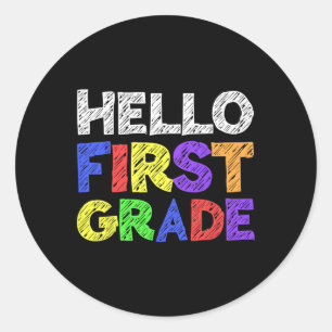 Sticker Rond Bonjour Première Année 1ère année Retour à l'école