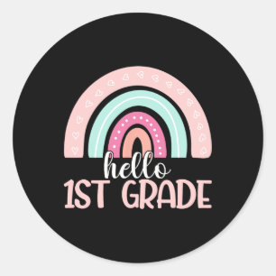 Sticker Rond Bonjour première année Byck à l'école professeur d
