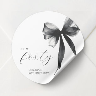Sticker Rond Bonjour Quarante Anniversaire Quarantième Fête Élé