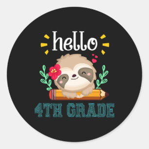 Sticker Rond Bonjour quatrième année Byck à l'école Mignon Pare