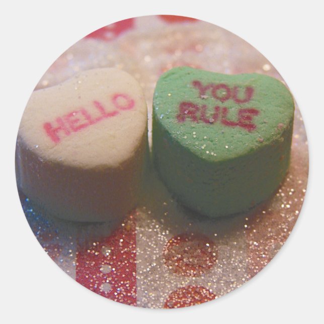 Sticker Rond Bonjour, règle (Devant)