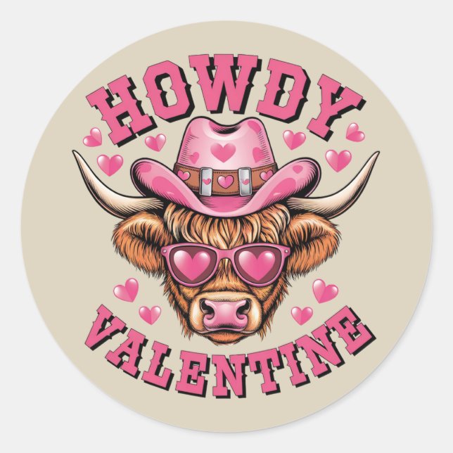 Sticker Rond Bonjour Saint-Valentin Vache Saint-Valentin Coquet (Devant)